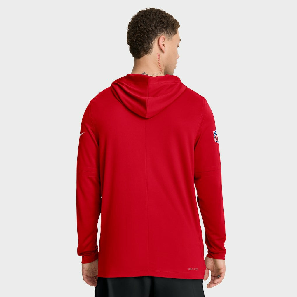 Kansas City Chiefs Big & Tall Sideline Dri-FIT Long Sleeve Hoodie T-Shirt Red