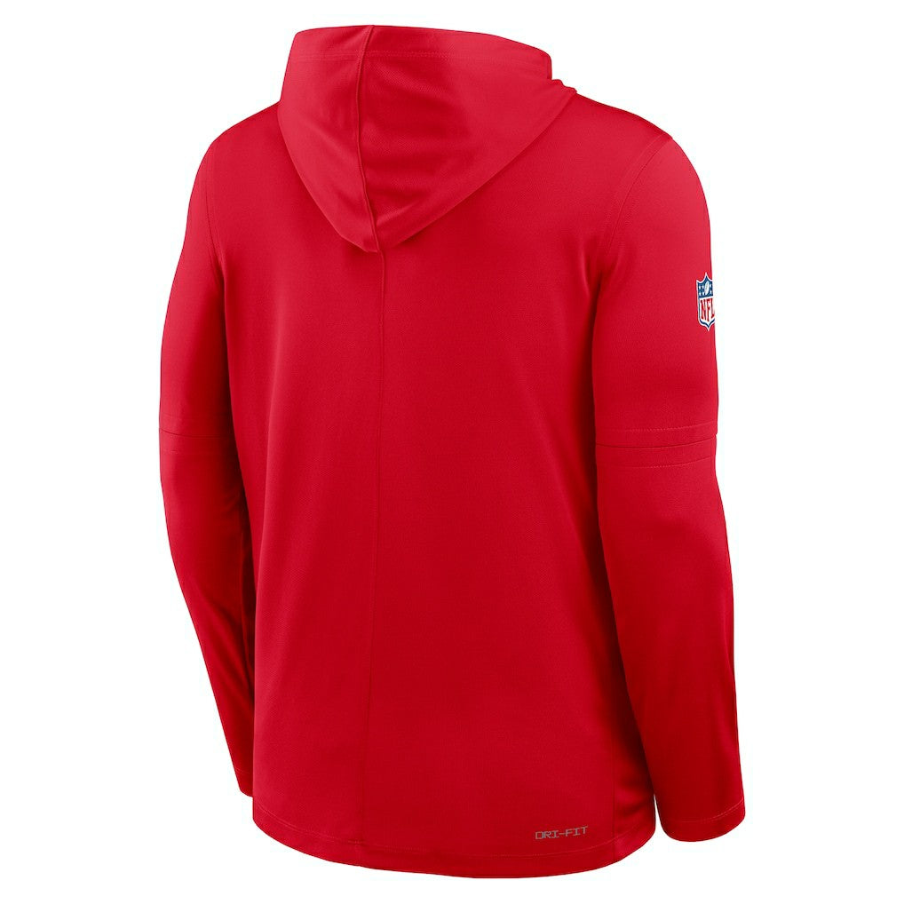 Kansas City Chiefs Big & Tall Sideline Dri-FIT Long Sleeve Hoodie T-Shirt Red