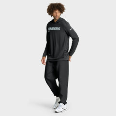 Las Vegas Raiders Big & Tall Sideline Dri-FIT Long Sleeve Hoodie T-Shirt Black