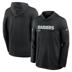 Las Vegas Raiders Big & Tall Sideline Dri-FIT Long Sleeve Hoodie T-Shirt Black