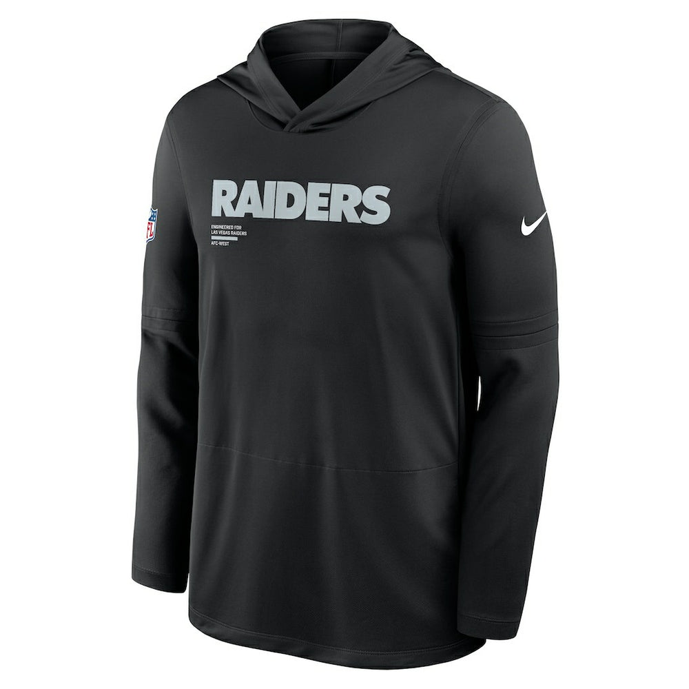 Las Vegas Raiders Big & Tall Sideline Dri-FIT Long Sleeve Hoodie T-Shirt Black
