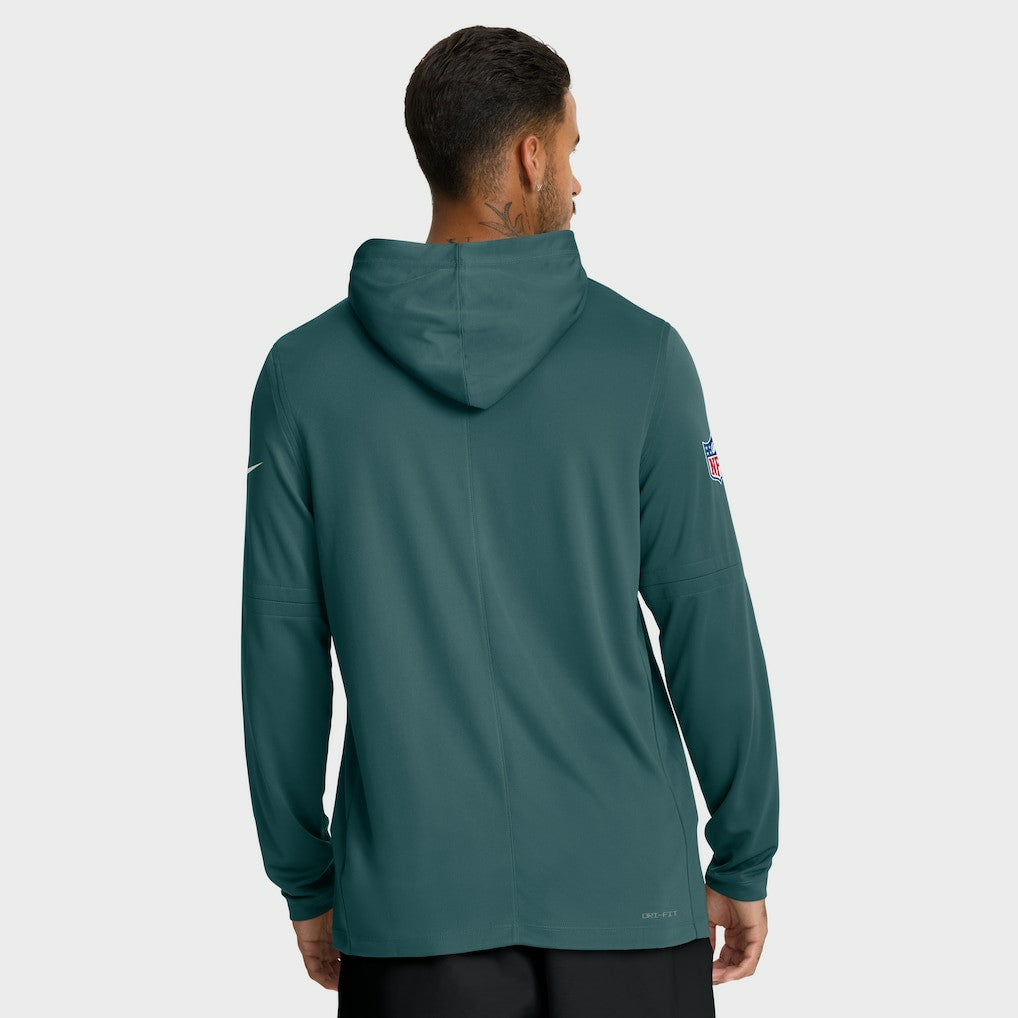 Philadelphia Eagles Big & Tall Sideline Dri-FIT Long Sleeve Hoodie T-Shirt Midnight Green