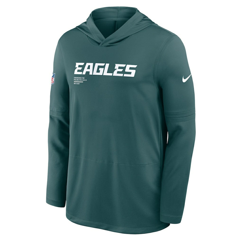 Philadelphia Eagles Big & Tall Sideline Dri-FIT Long Sleeve Hoodie T-Shirt Midnight Green