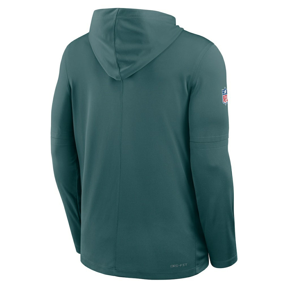 Philadelphia Eagles Big & Tall Sideline Dri-FIT Long Sleeve Hoodie T-Shirt Midnight Green