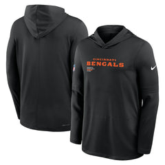Cincinnati Bengals Big & Tall Sideline Dri-FIT Long Sleeve Hoodie T-Shirt Black
