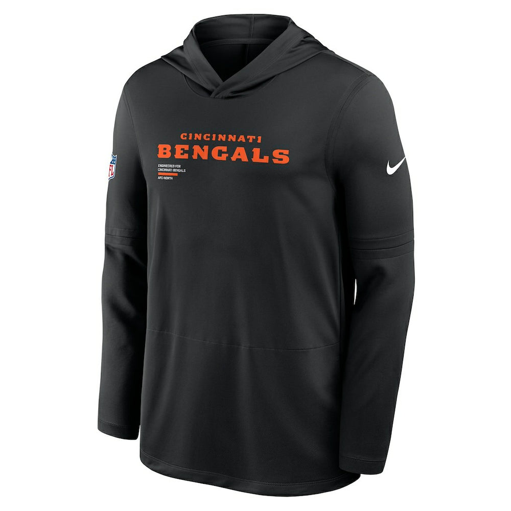 Cincinnati Bengals Big & Tall Sideline Dri-FIT Long Sleeve Hoodie T-Shirt Black