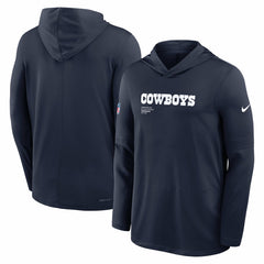 Dallas Cowboys Big & Tall Sideline Dri-FIT Long Sleeve Hoodie T-Shirt Navy