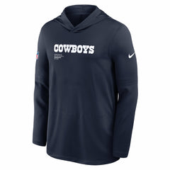 Dallas Cowboys Big & Tall Sideline Dri-FIT Long Sleeve Hoodie T-Shirt Navy