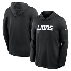 Detroit Lions Big & Tall Sideline Dri-FIT Long Sleeve Hoodie T-Shirt Black