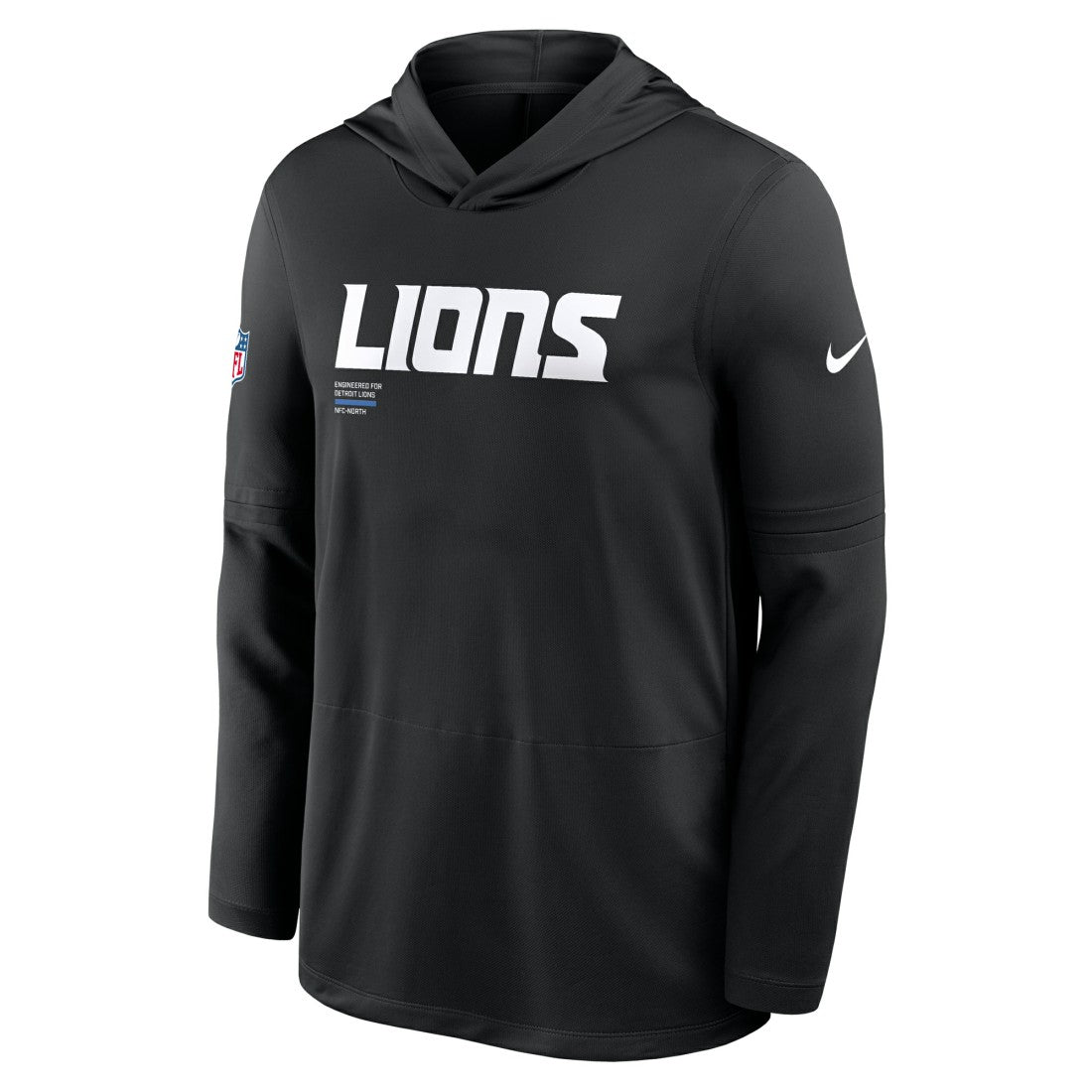 Detroit Lions Big & Tall Sideline Dri-FIT Long Sleeve Hoodie T-Shirt Black