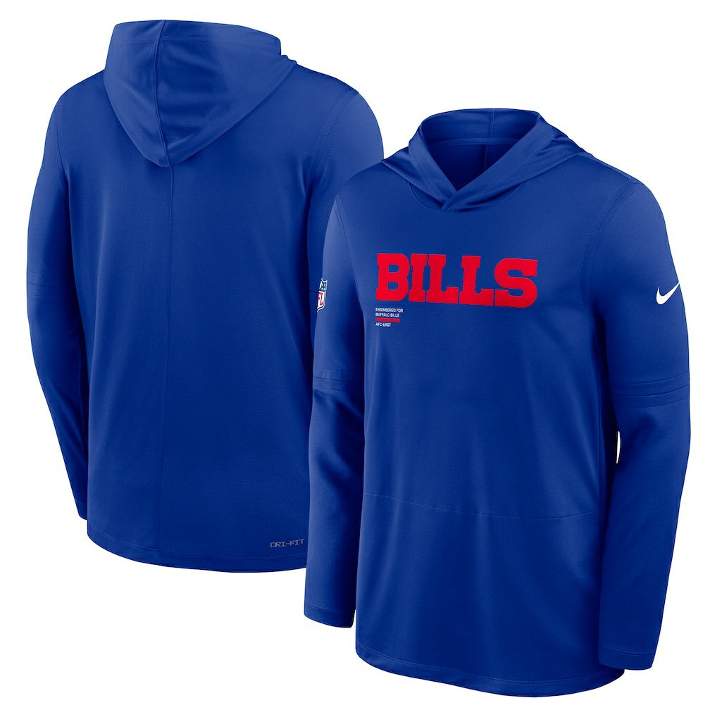 Buffalo Bills Big & Tall Sideline Dri-FIT Long Sleeve Hoodie T-Shirt Royal
