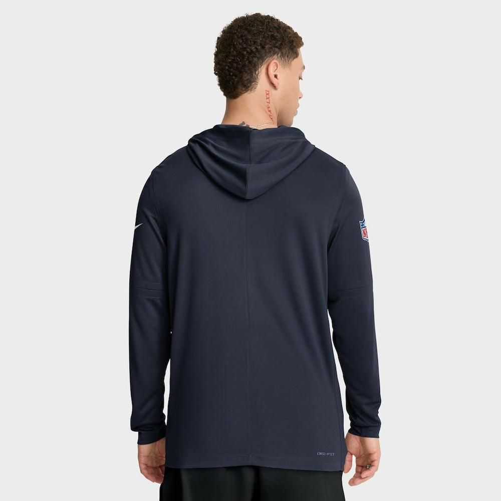 Chicago Bears Big & Tall Sideline Dri-FIT Long Sleeve Hoodie T-Shirt Navy