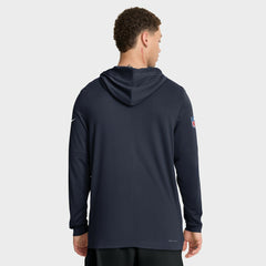 Chicago Bears Big & Tall Sideline Dri-FIT Long Sleeve Hoodie T-Shirt Navy