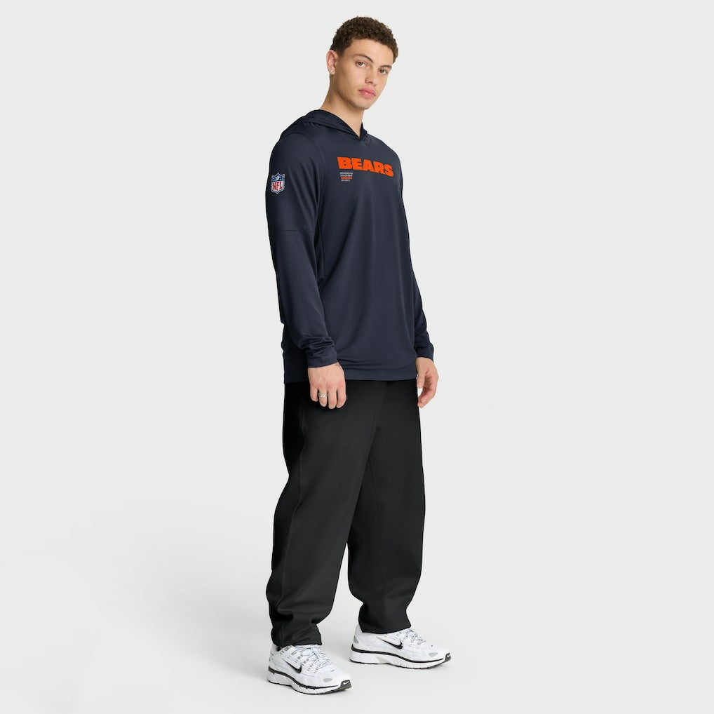 Chicago Bears Big & Tall Sideline Dri-FIT Long Sleeve Hoodie T-Shirt Navy