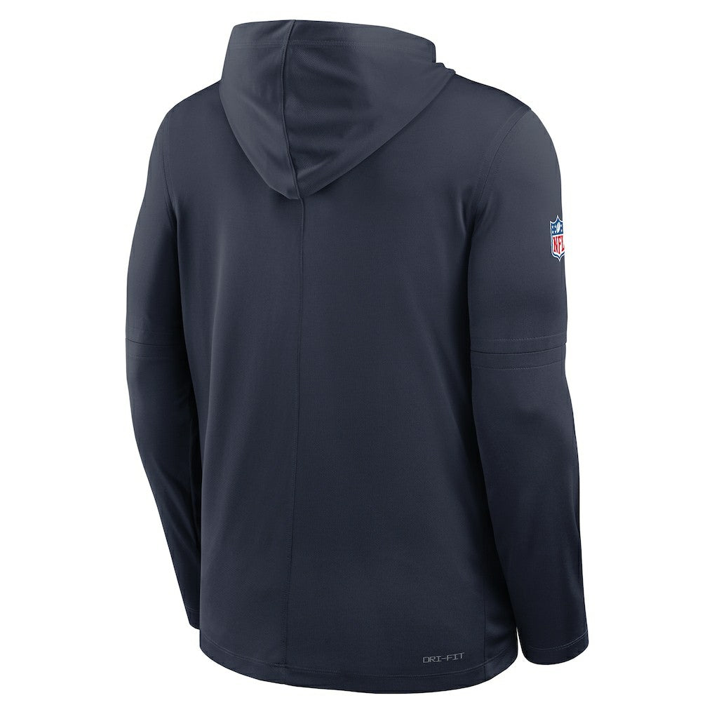 Chicago Bears Big & Tall Sideline Dri-FIT Long Sleeve Hoodie T-Shirt Navy