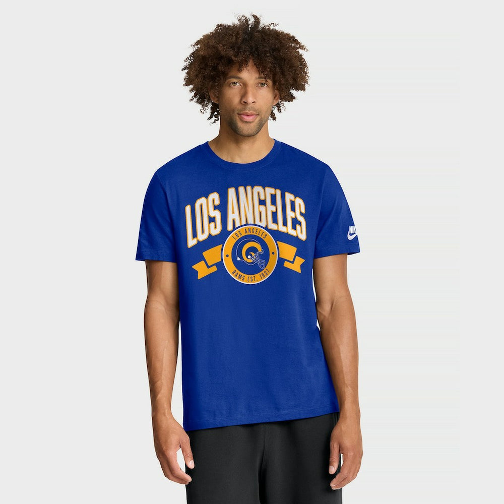 Los Angeles Rams Rewind Front and Back Hit Essential T-Shirt Royal
