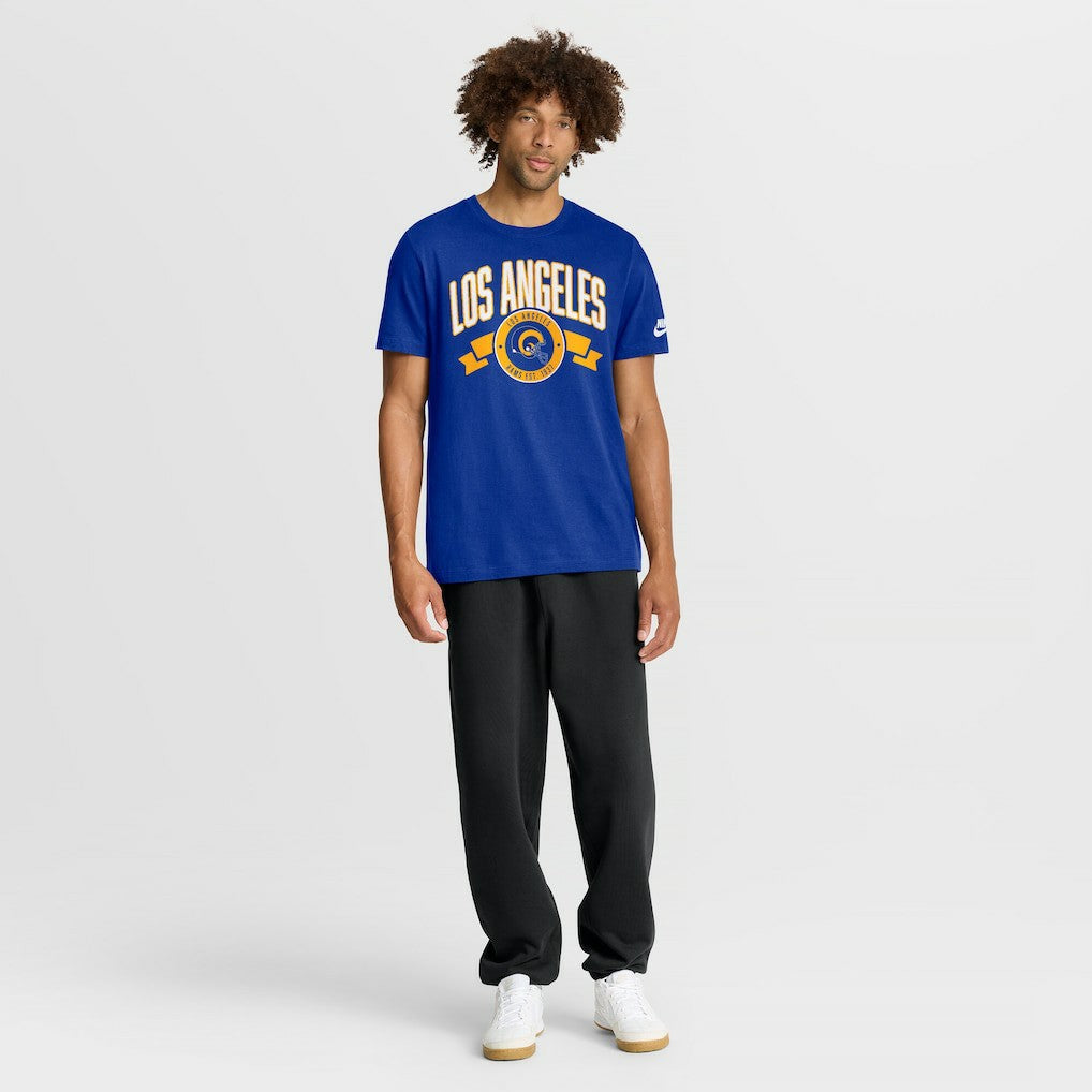 Los Angeles Rams Rewind Front and Back Hit Essential T-Shirt Royal