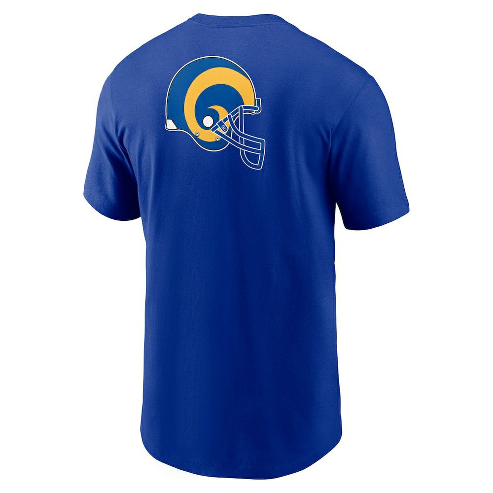 Los Angeles Rams Rewind Front and Back Hit Essential T-Shirt Royal