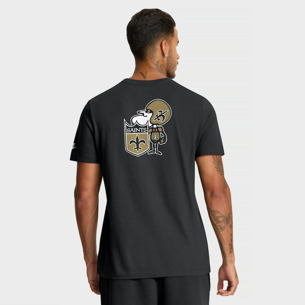 New Orleans Saints Rewind Front and Back Hit Essential T-Shirt Black