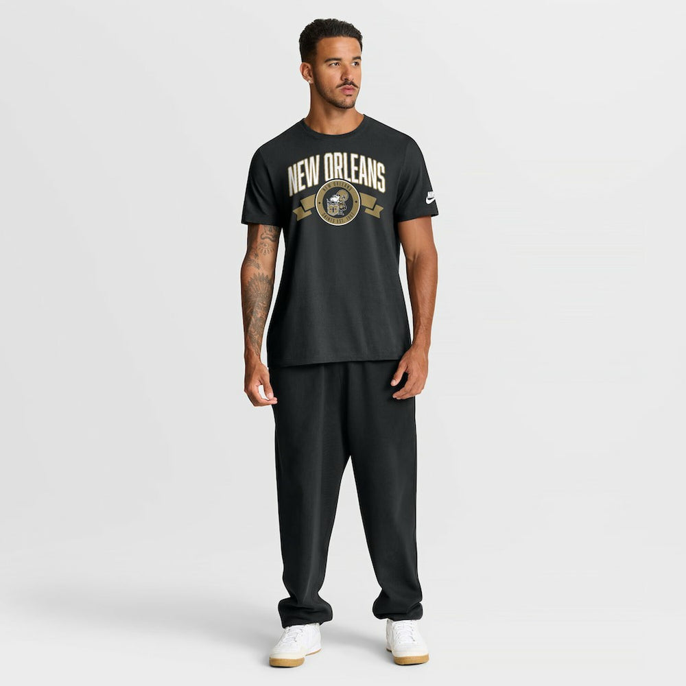 New Orleans Saints Rewind Front and Back Hit Essential T-Shirt Black