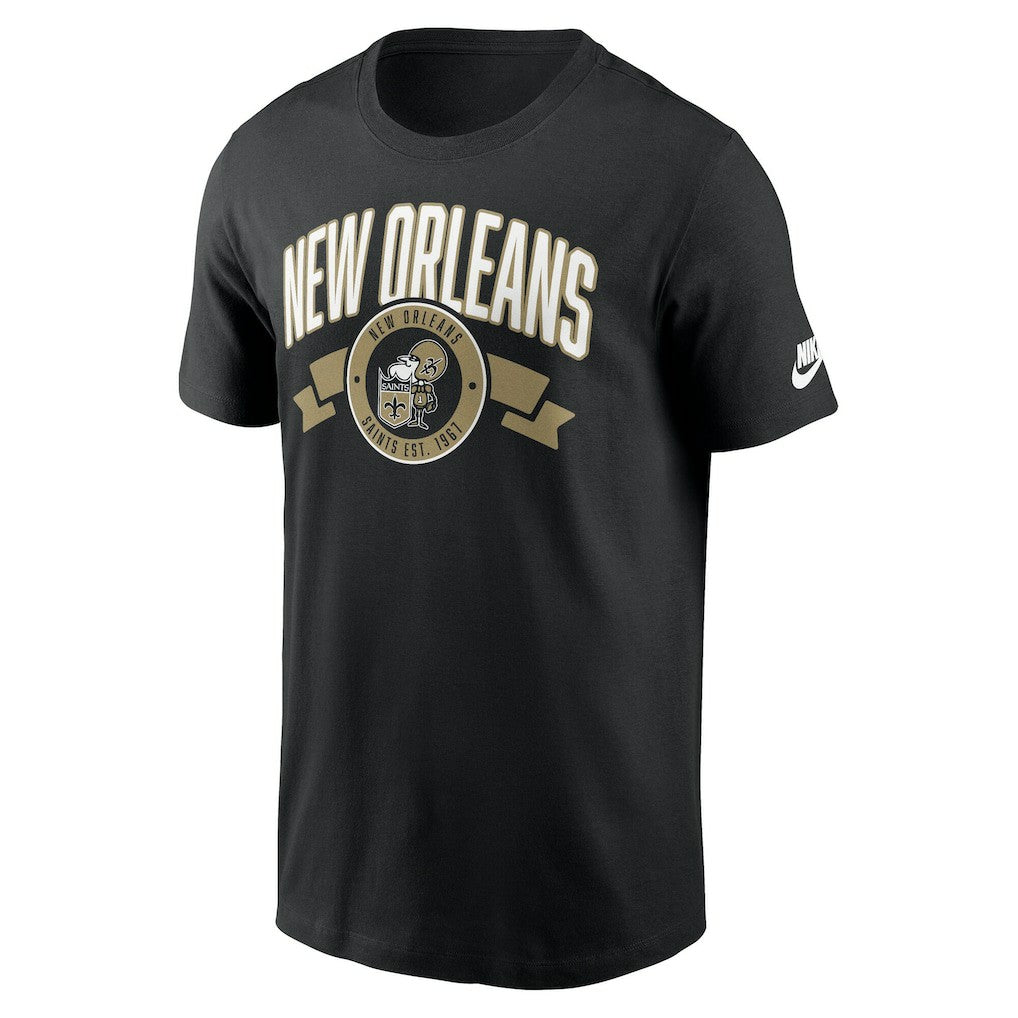 New Orleans Saints Rewind Front and Back Hit Essential T-Shirt Black