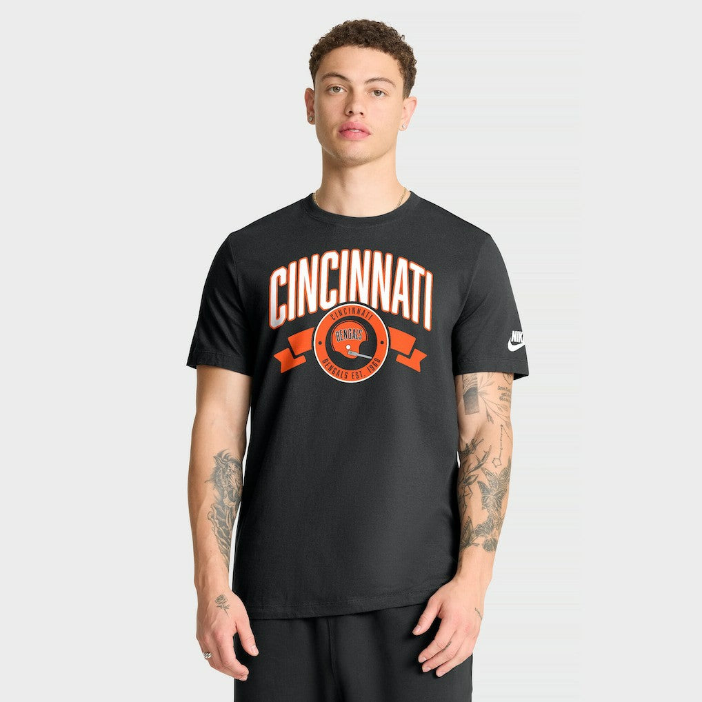 Cincinnati Bengals Rewind Front and Back Hit Essential T-Shirt Black