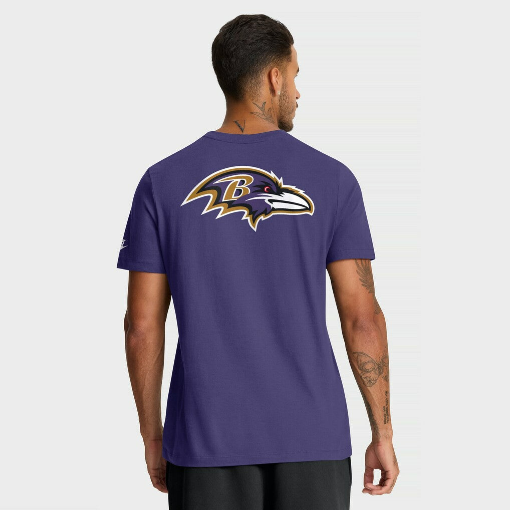 Baltimore Ravens Rewind Front and Back Hit Essential T-Shirt Purple