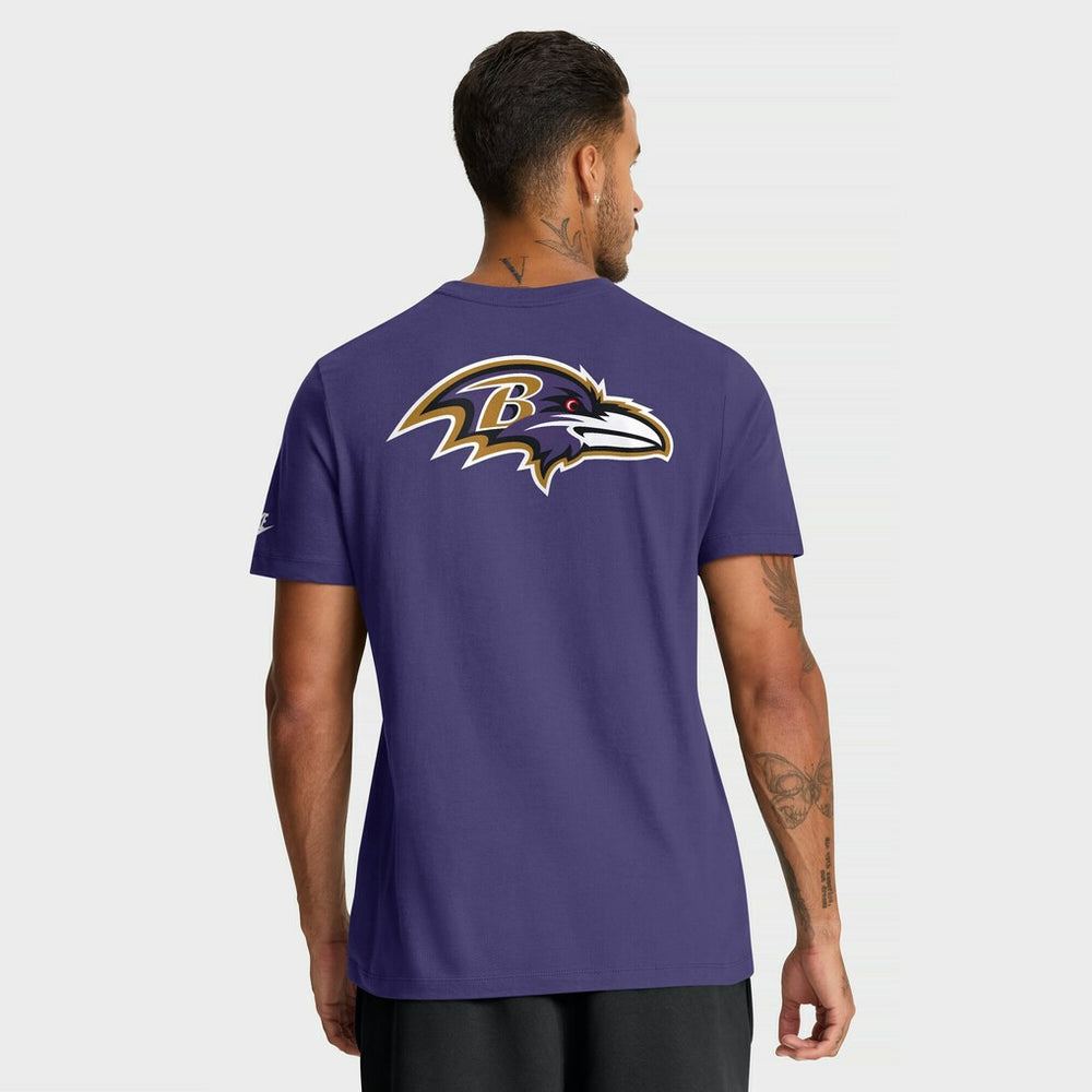 Baltimore Ravens Rewind Front and Back Hit Essential T-Shirt Purple