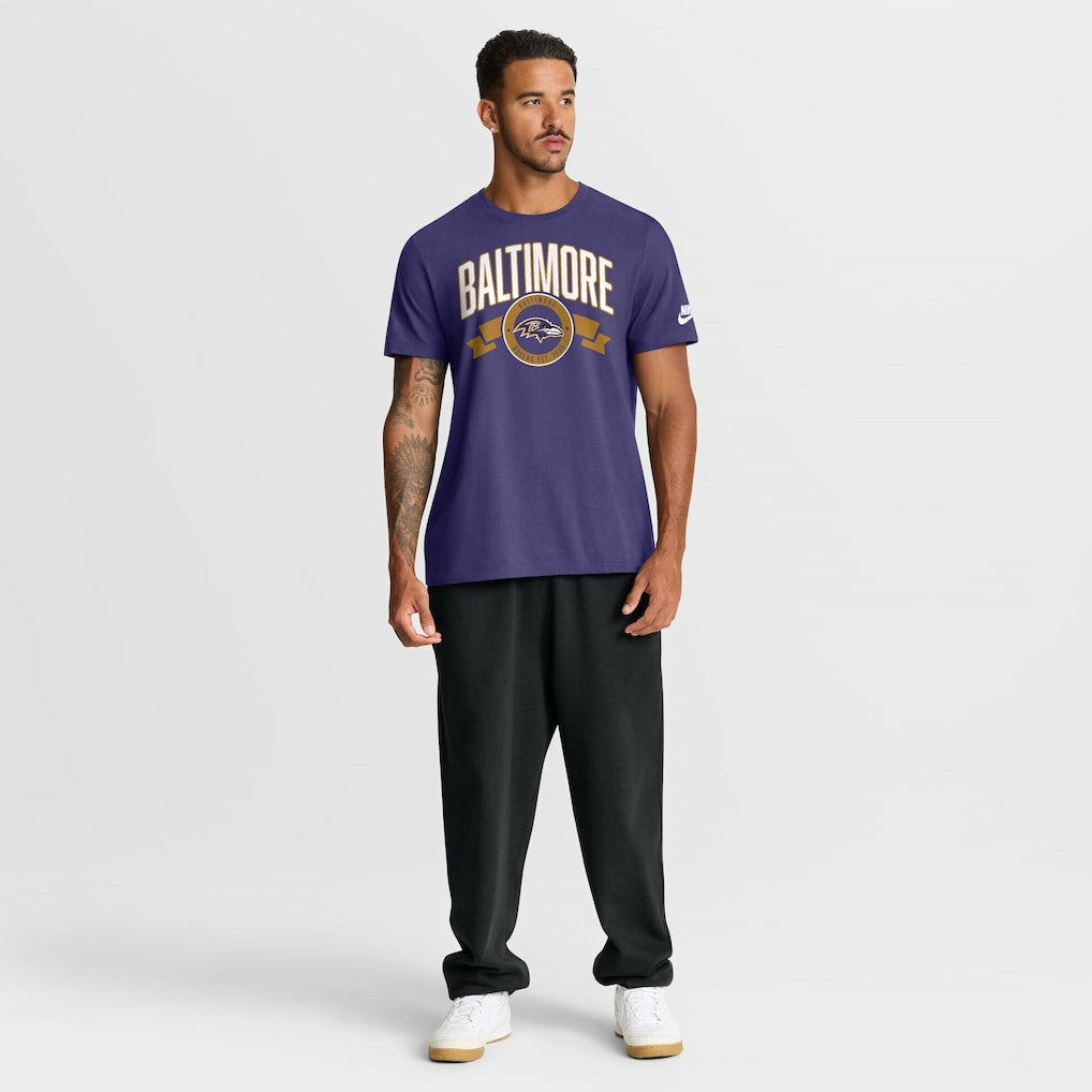 Baltimore Ravens Rewind Front and Back Hit Essential T-Shirt Purple