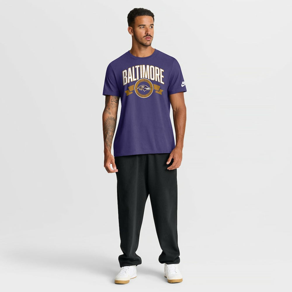 Baltimore Ravens Rewind Front and Back Hit Essential T-Shirt Purple