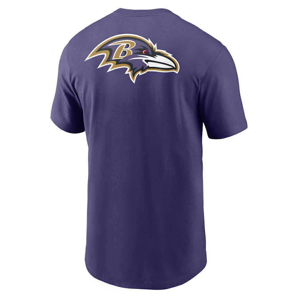 Baltimore Ravens Rewind Front and Back Hit Essential T-Shirt Purple