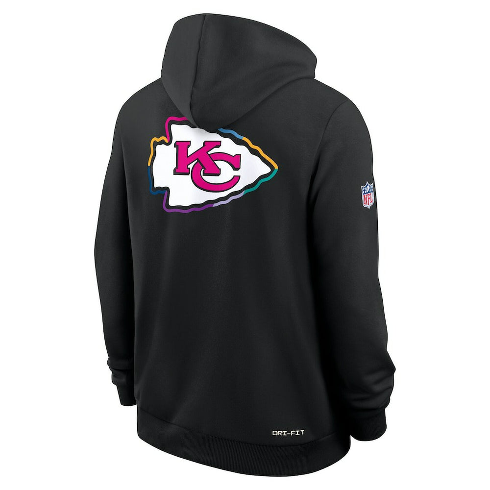 Kansas City Chiefs Tall 2025 NFL Crucial Catch Sideline Standard Issue Dri-FIT Hoodie Black