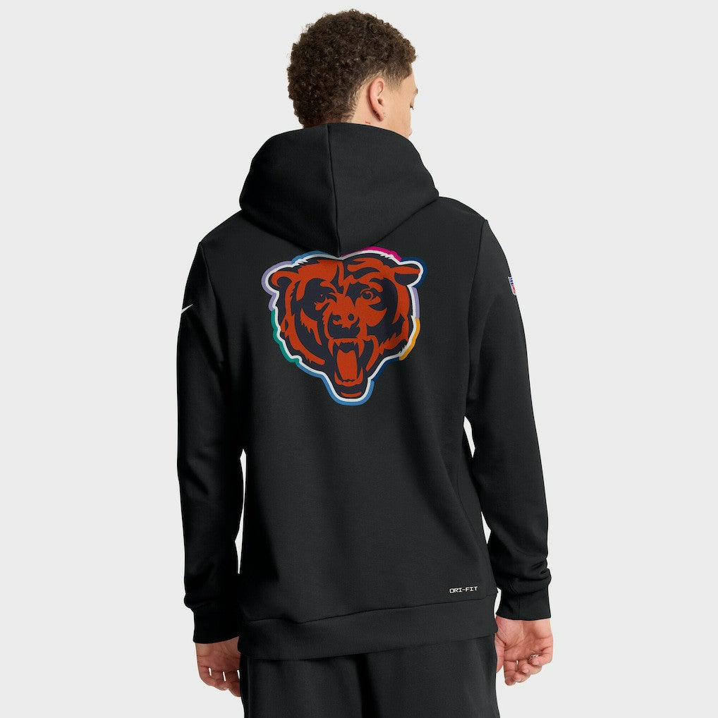 Chicago Bears Tall 2025 NFL Crucial Catch Sideline Standard Issue Dri-FIT Hoodie Black