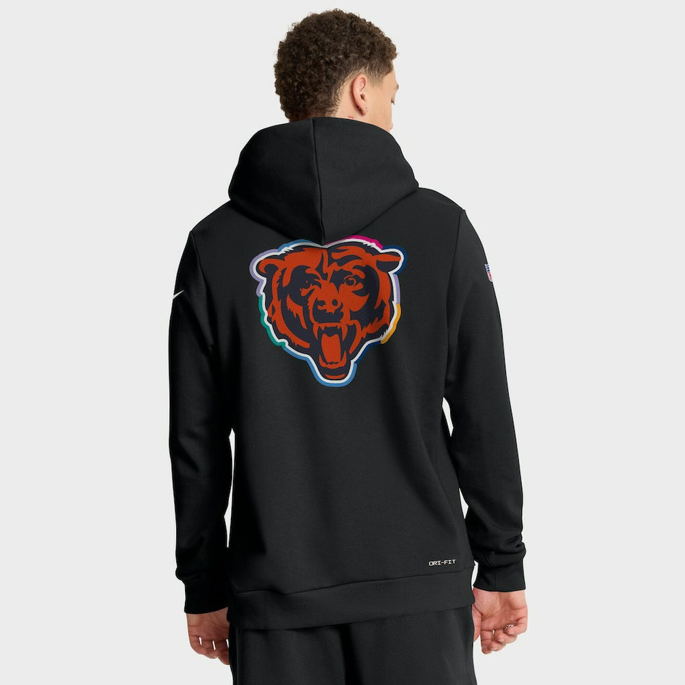 Chicago Bears Tall 2025 NFL Crucial Catch Sideline Standard Issue Dri-FIT Hoodie Black