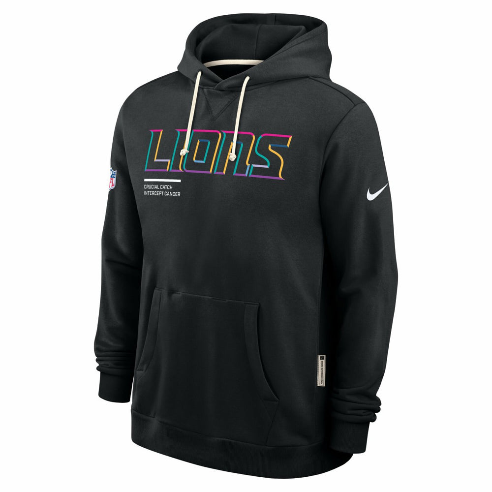 Detroit Lions Tall 2025 NFL Crucial Catch Sideline Standard Issue Dri-FIT Hoodie Black