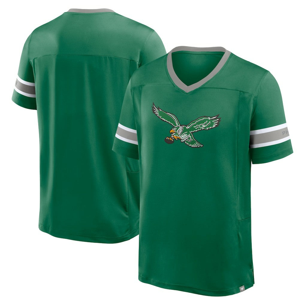 Philadelphia Eagles Hometown Premium Hashmark V-Neck T-Shirt Kelly Green