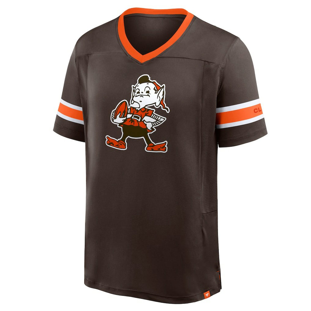 Cleveland Browns Hometown Premium Hashmark V-Neck T-Shirt Brown
