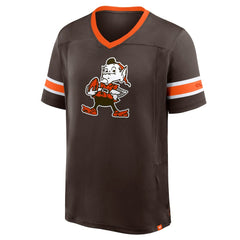 Cleveland Browns Hometown Premium Hashmark V-Neck T-Shirt Brown