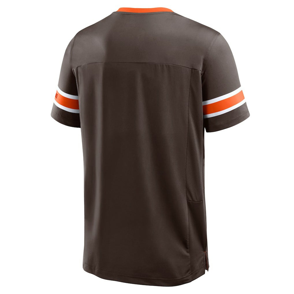 Cleveland Browns Hometown Premium Hashmark V-Neck T-Shirt Brown