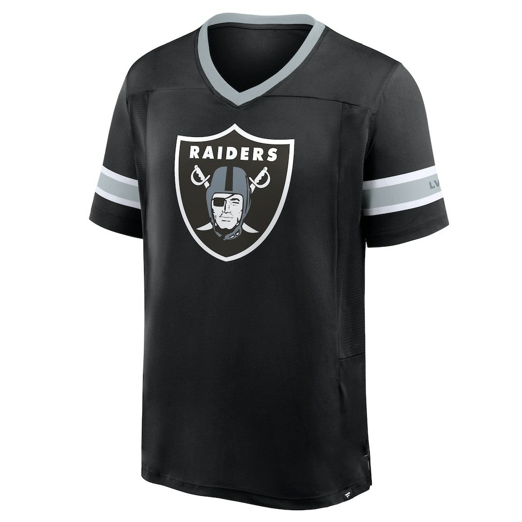 Las Vegas Raiders Hometown Premium Hashmark V-Neck T-Shirt Black