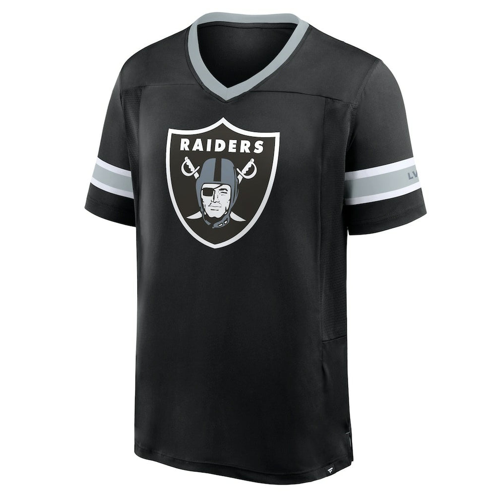 Las Vegas Raiders Hometown Premium Hashmark V-Neck T-Shirt Black