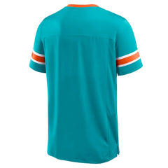 Miami Dolphins Hometown Premium Hashmark V-Neck T-Shirt Aqua