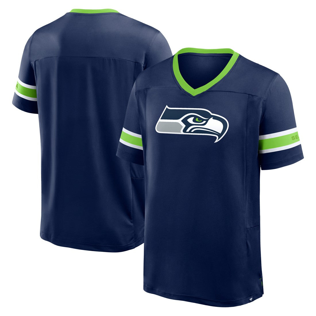 Seattle Seahawks Hometown Premium Hashmark V-Neck T-Shirt College Navy