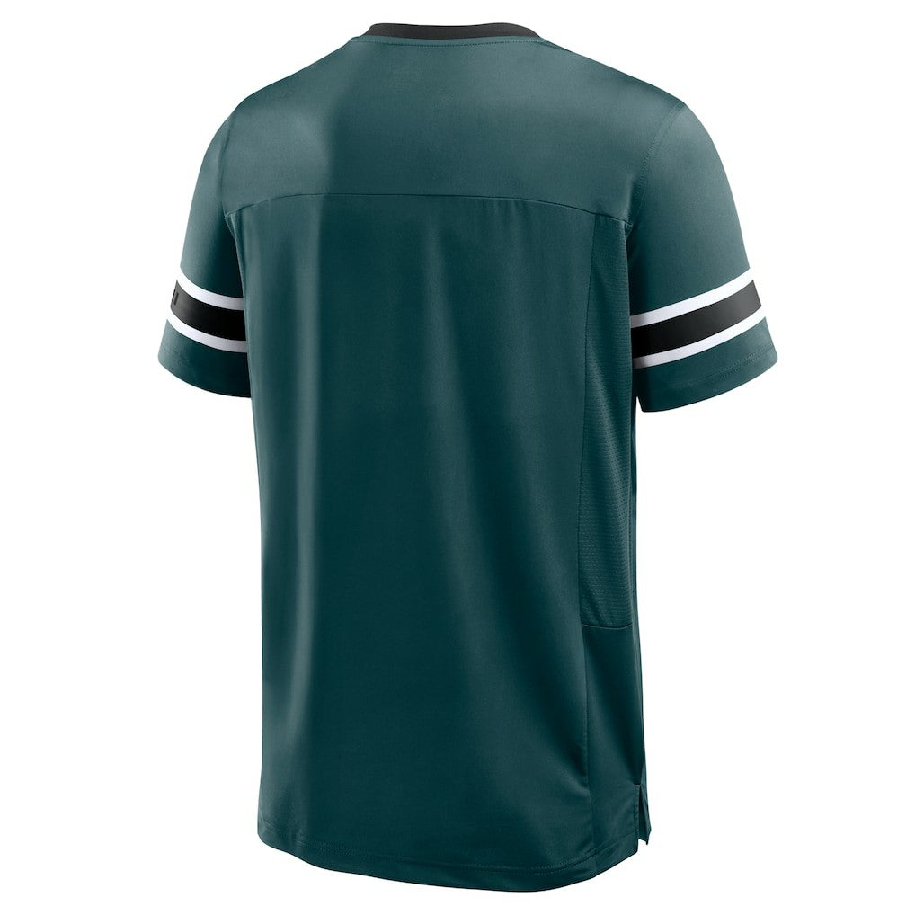 Philadelphia Eagles Hometown Premium Hashmark V-Neck T-Shirt Midnight Green