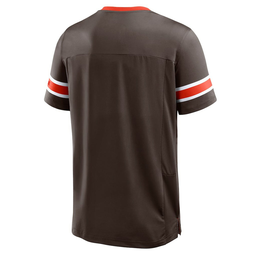Cleveland Browns Hometown Premium Hashmark V-Neck T-Shirt Brown