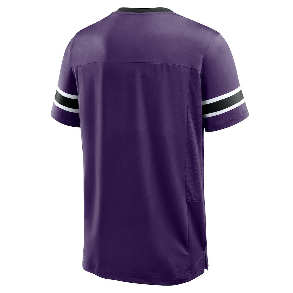 Baltimore Ravens Hometown Premium Hashmark V-Neck T-Shirt Purple