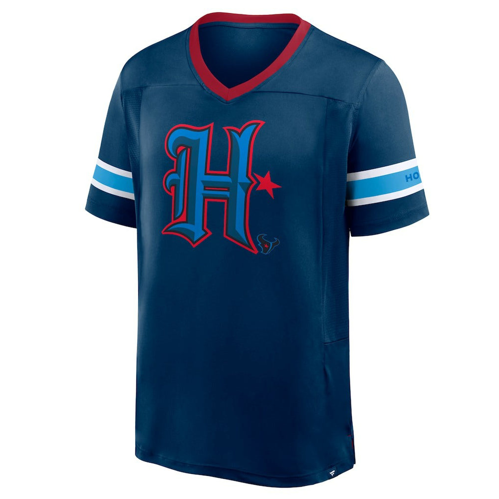 Houston Texans Redzone Hashmark V-Neck T-Shirt Navy