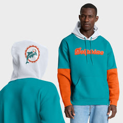 Miami Dolphins Helmet Retro Pullover Hoodie Aqua