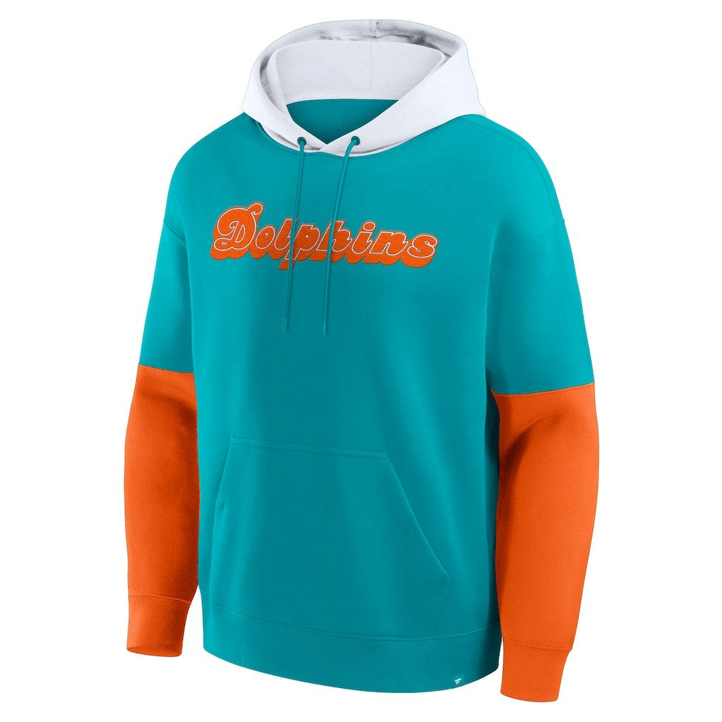 Miami Dolphins Helmet Retro Pullover Hoodie Aqua