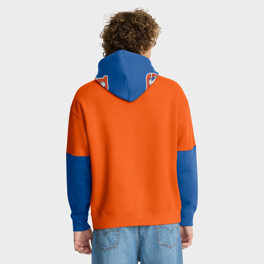 Denver Broncos Helmet Retro Pullover Hoodie Orange